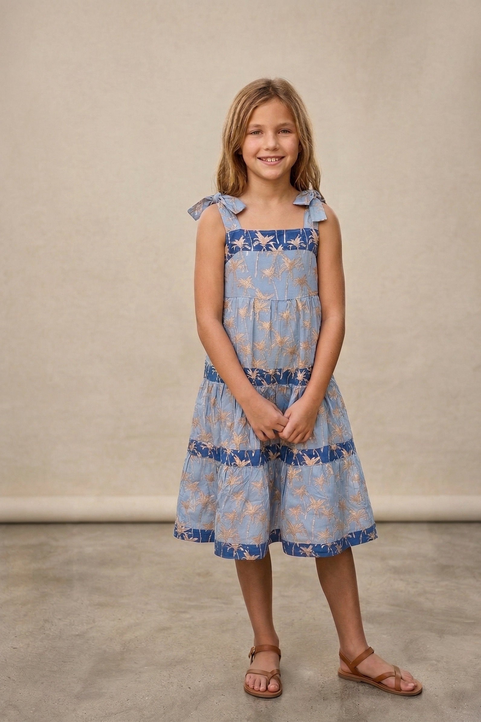 Khush MJ Frangipani Dress - Palm Sky/Blue Indigo | Olivia Clare