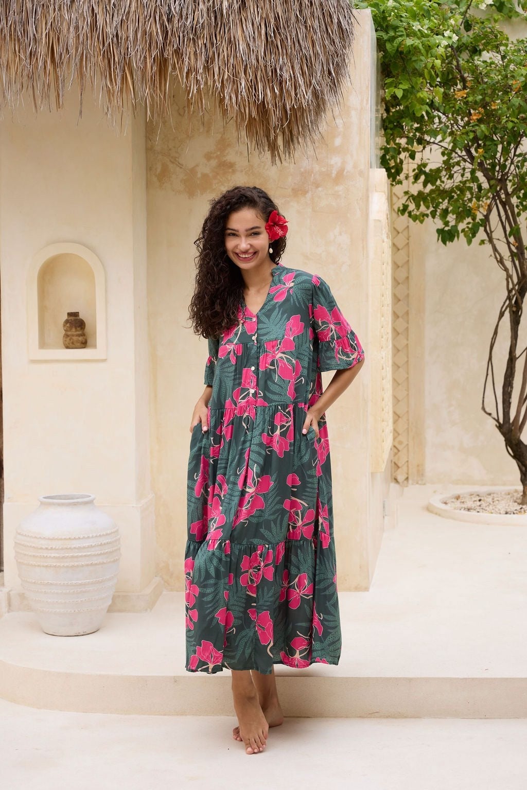 fern maxi dress Shona Joy La Lune Lace Back Maxi Dress in Sage