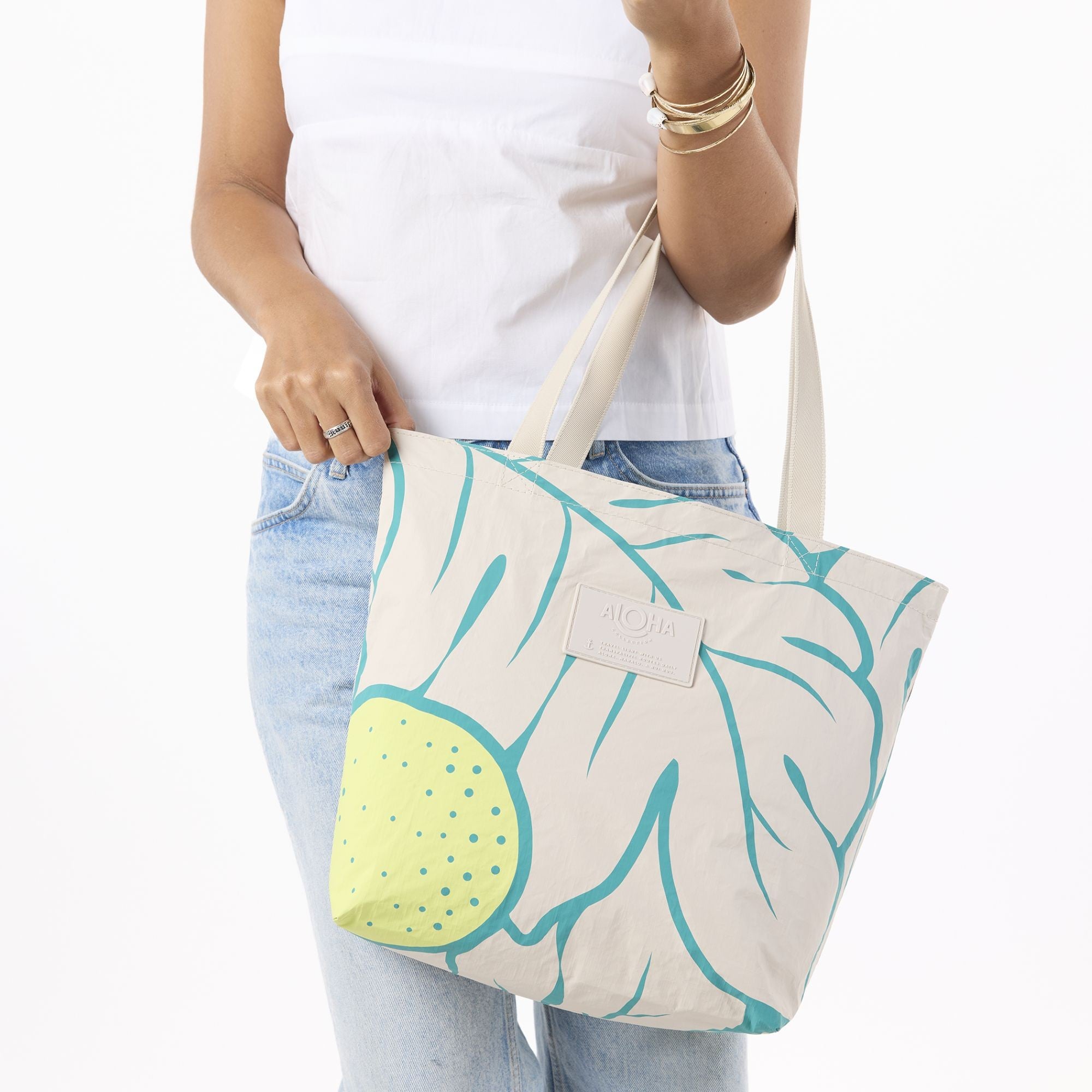 マナオラハワイ ALOHA Collection Ulu Nui Reversible Tote - Dark Teal/Sandstone