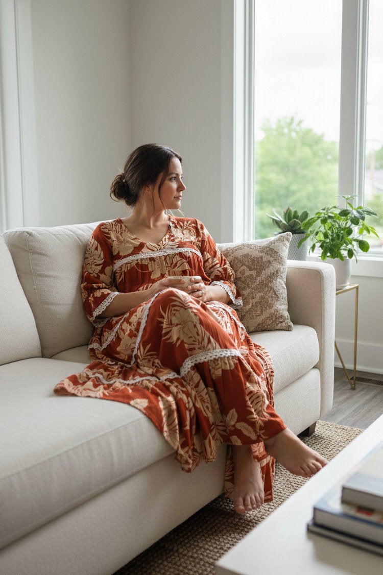 terracotta maxi dress Alice Wrap Maxi Dress