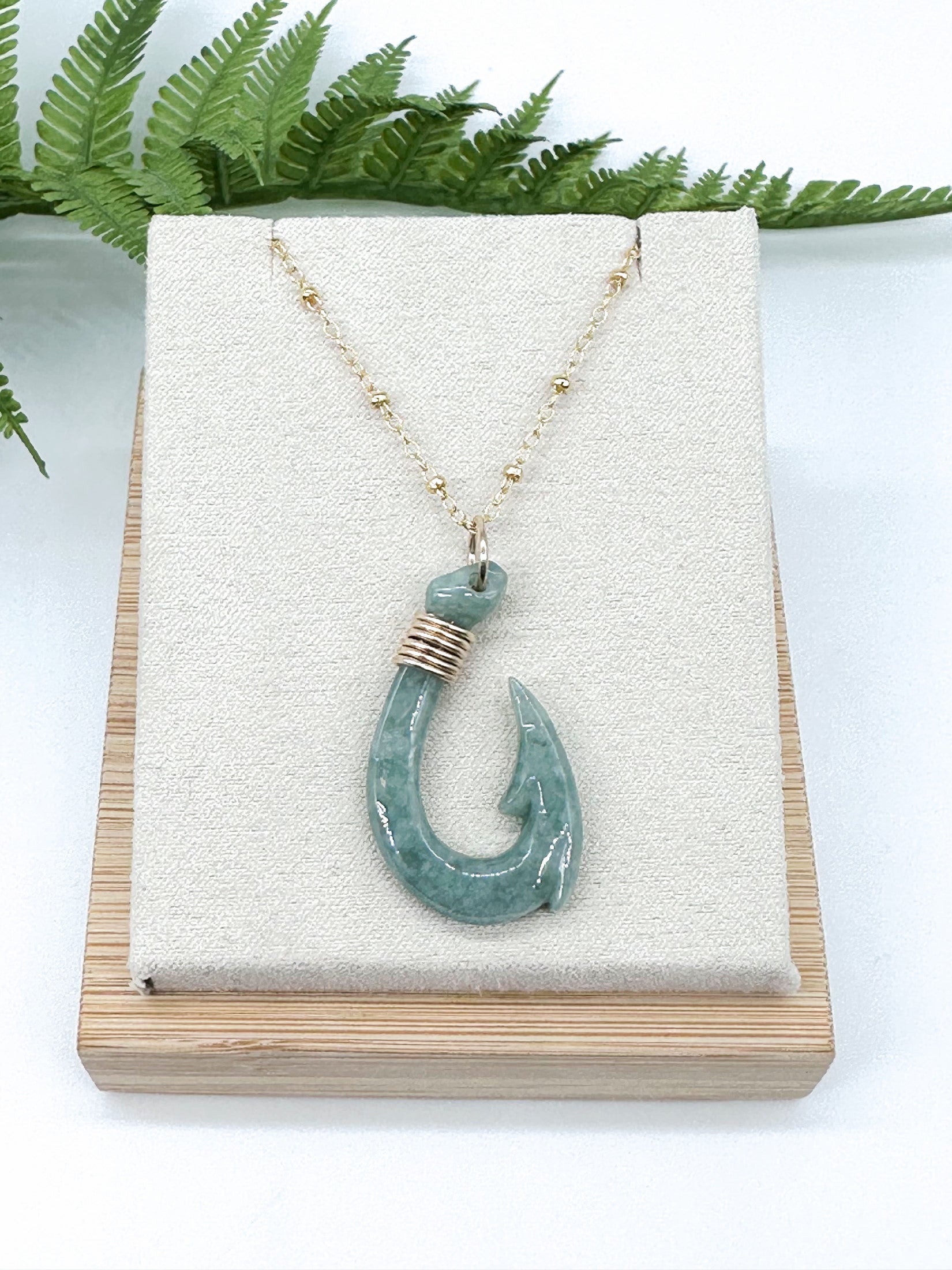 Jade Makau Necklace in 14k Gold Filled | Hawaiian Jewelry | Olivia