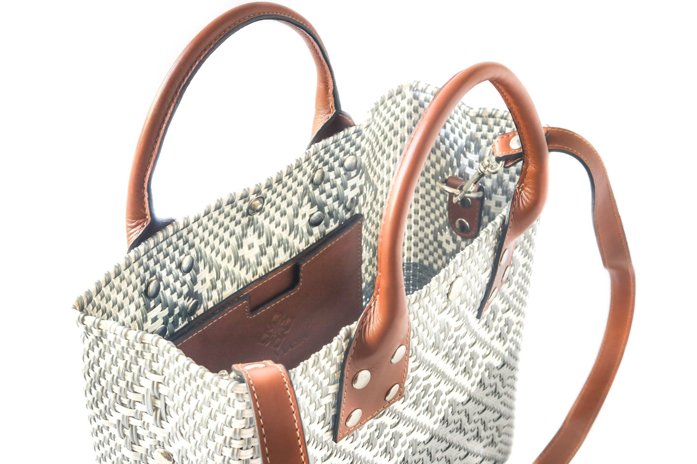 Large Woven Crossbody Tote Bag