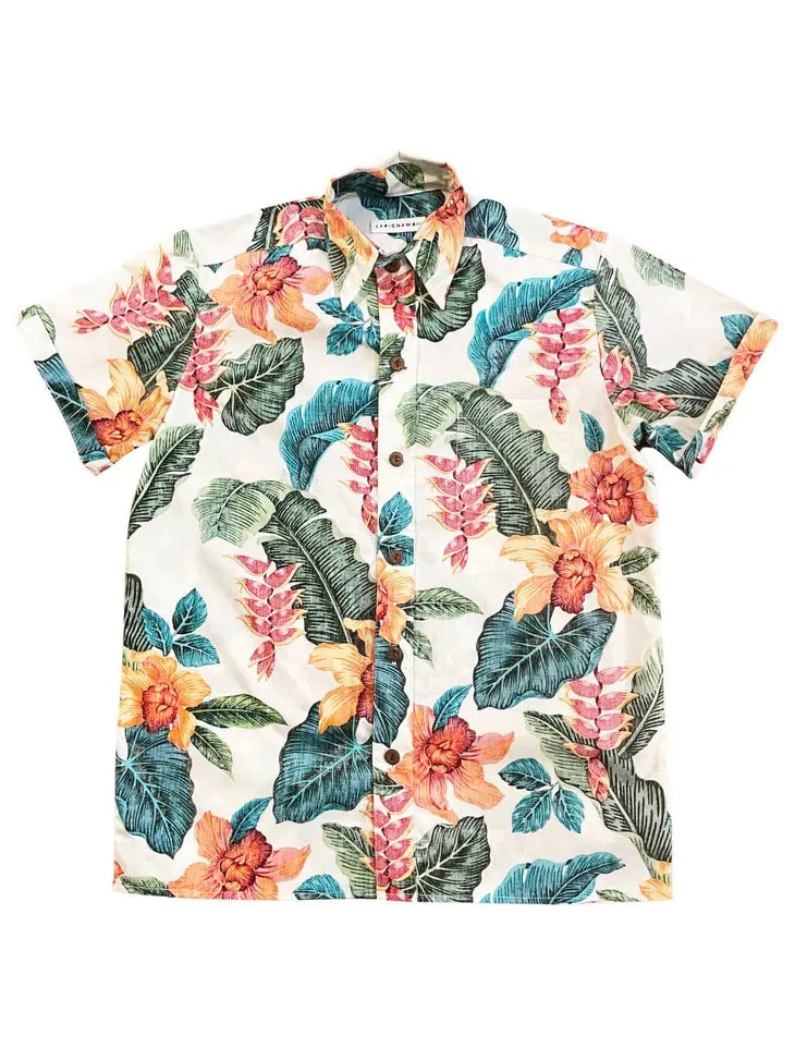  Men's Hawaiian Shirt Aloha Shirt S Pastel Leaves in Pink :  Clothing, Shoes & Jewelry